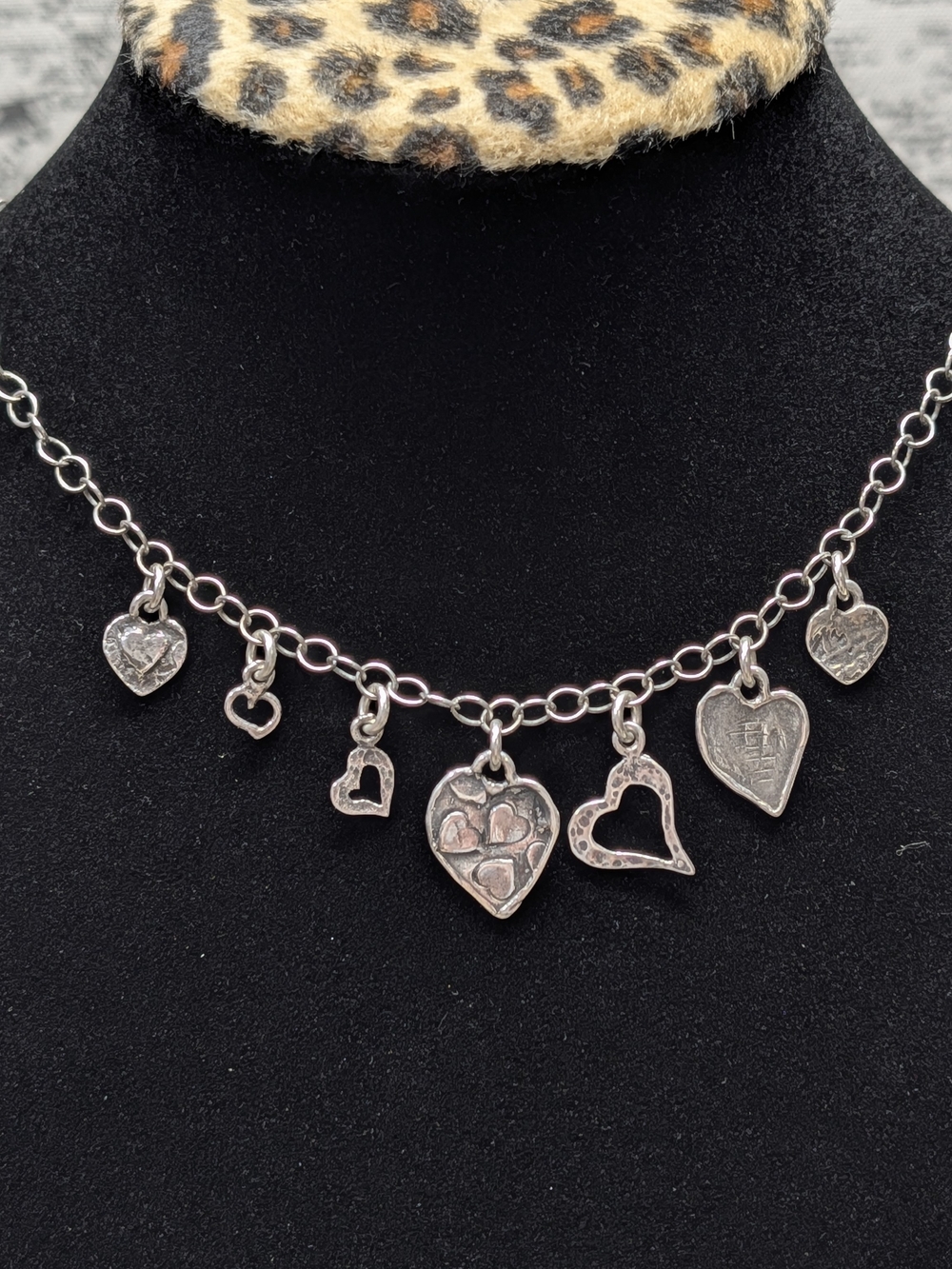 Silpada Retired N1441 Dangling Hearts Sterling Silver 925 Charm Necklace
